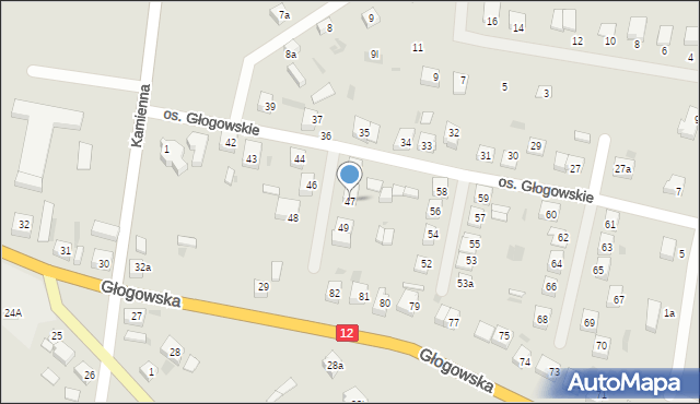 Przemków, Osiedle Głogowskie, 47, mapa Przemków