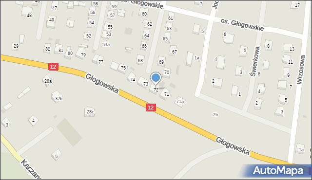 Przemków, Osiedle Głogowskie, 72, mapa Przemków
