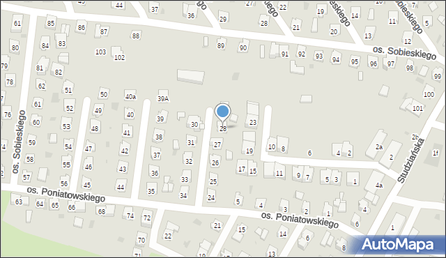 Przeworsk, Osiedle Księcia Józefa Poniatowskiego, 28, mapa Przeworsk