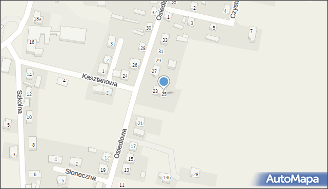 Przyborów, Osiedlowa, 25, mapa Przyborów