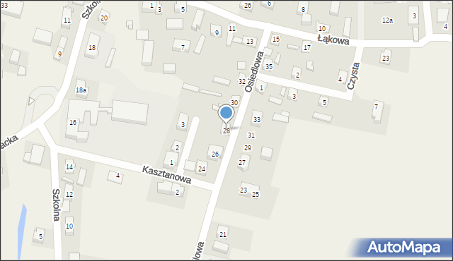 Przyborów, Osiedlowa, 28, mapa Przyborów