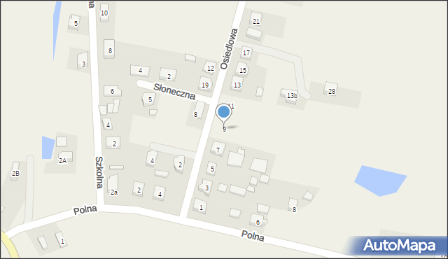 Przyborów, Osiedlowa, 9, mapa Przyborów