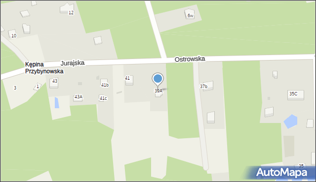 Przybynów, Ostrowska, 39A, mapa Przybynów