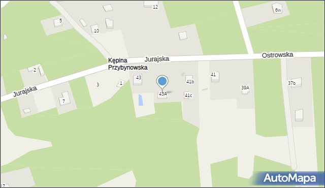 Przybynów, Ostrowska, 43A, mapa Przybynów