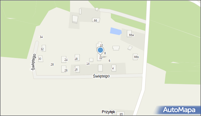 Przyłęk, Osiedle Świętego Wojciecha, 12, mapa Przyłęk