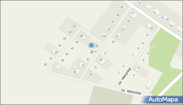 Przysieczyn, Osiedle Marynka, 28, mapa Przysieczyn