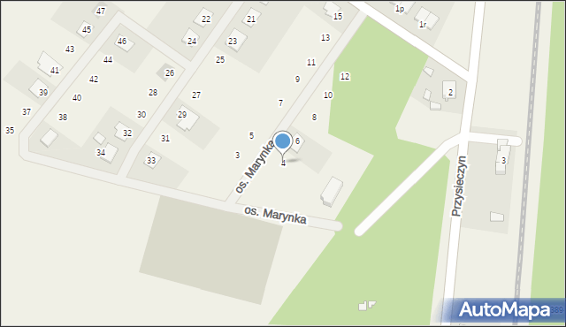 Przysieczyn, Osiedle Marynka, 4, mapa Przysieczyn