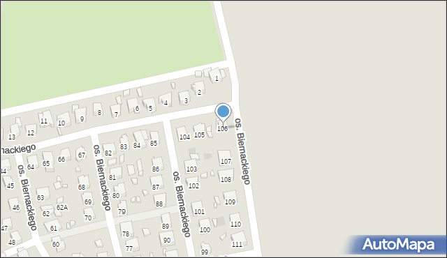 Pszów, Osiedle Biernackiego Alojzego, 106, mapa Pszów