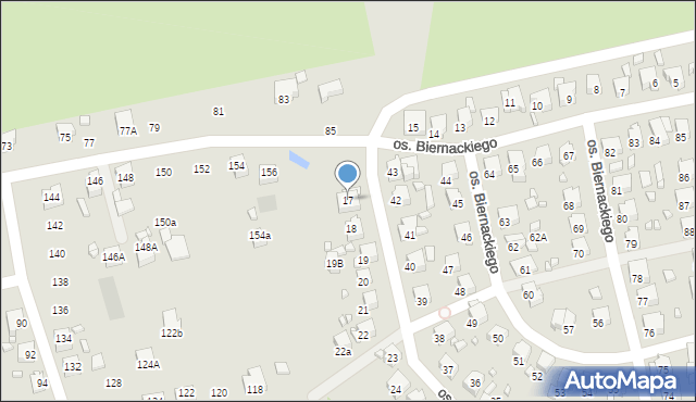 Pszów, Osiedle Biernackiego Alojzego, 17, mapa Pszów