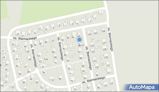 Pszów, Osiedle Biernackiego Alojzego, 86, mapa Pszów
