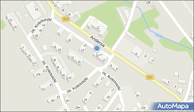 Pszów, Osiedle Kościuszki Tadeusza, gen., 12, mapa Pszów