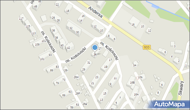 Pszów, Osiedle Kościuszki Tadeusza, gen., 25, mapa Pszów