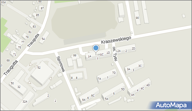 Pszów, Osiedle Tytki Józefa, 1B, mapa Pszów
