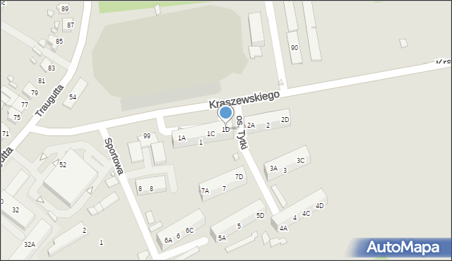 Pszów, Osiedle Tytki Józefa, 1D, mapa Pszów