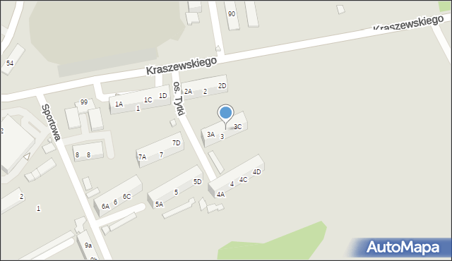 Pszów, Osiedle Tytki Józefa, 3B, mapa Pszów