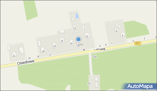 Pustelnik, Osiedlowa, 12, mapa Pustelnik