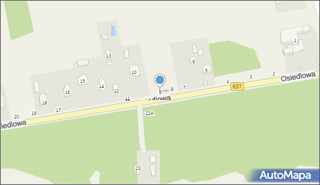 Pustelnik, Osiedlowa, 9, mapa Pustelnik