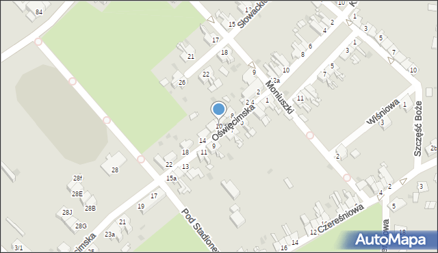 Pyskowice, Oświęcimska, 10, mapa Pyskowice