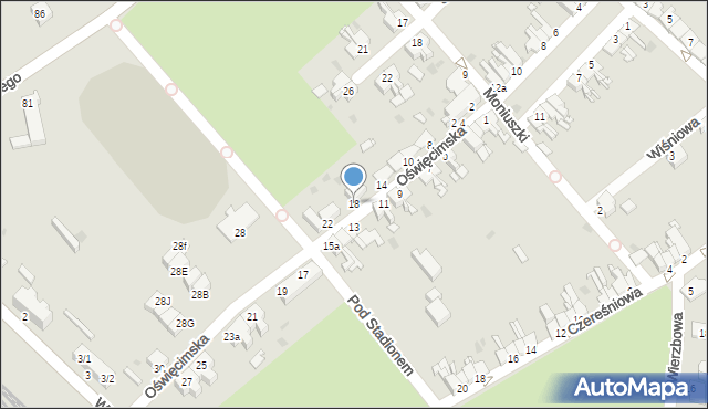 Pyskowice, Oświęcimska, 18, mapa Pyskowice