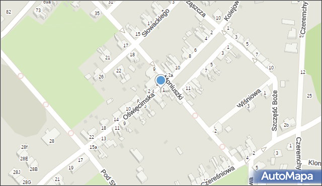 Pyskowice, Oświęcimska, 1a, mapa Pyskowice