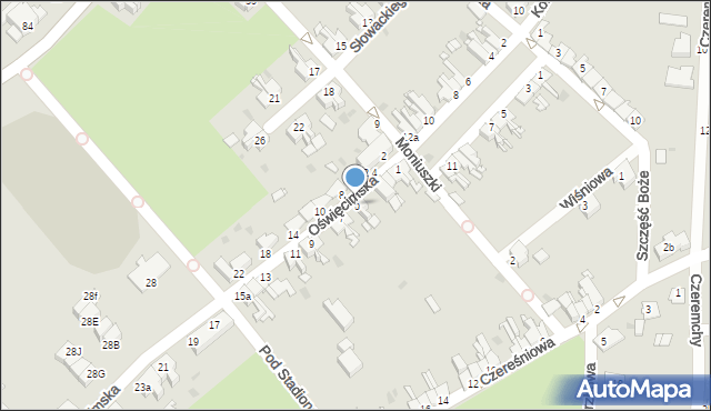 Pyskowice, Oświęcimska, 5, mapa Pyskowice