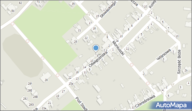 Pyskowice, Oświęcimska, 8A, mapa Pyskowice