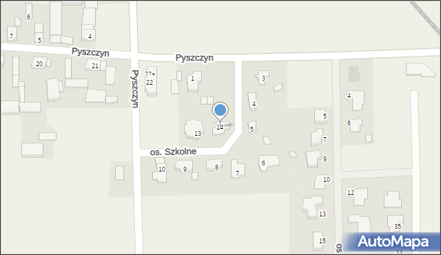 Pyszczyn, Osiedle Szkolne, 14, mapa Pyszczyn