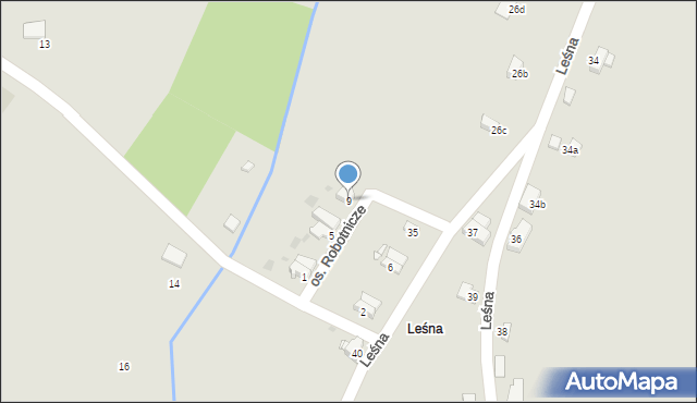 Radków, Osiedle Robotnicze, 9, mapa Radków