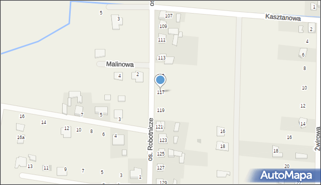 Radłów, Osiedle Robotnicze, 117, mapa Radłów