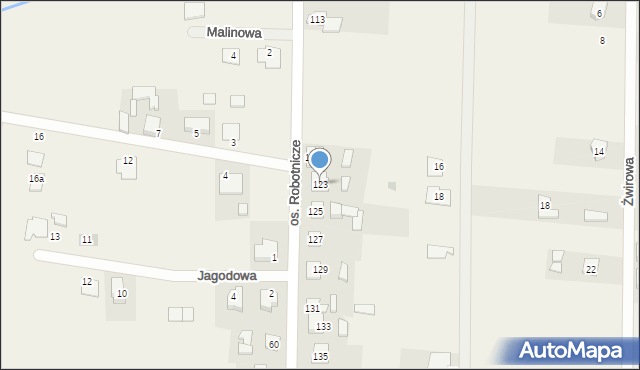 Radłów, Osiedle Robotnicze, 123, mapa Radłów