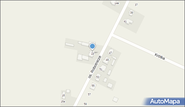 Radłów, Osiedle Robotnicze, 14, mapa Radłów