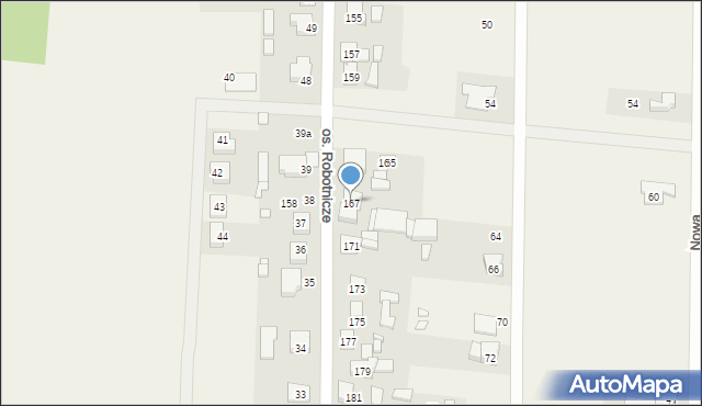Radłów, Osiedle Robotnicze, 167, mapa Radłów