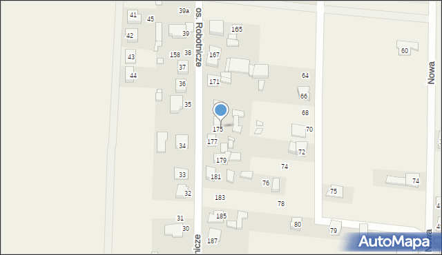 Radłów, Osiedle Robotnicze, 175a, mapa Radłów