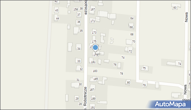 Radłów, Osiedle Robotnicze, 179, mapa Radłów