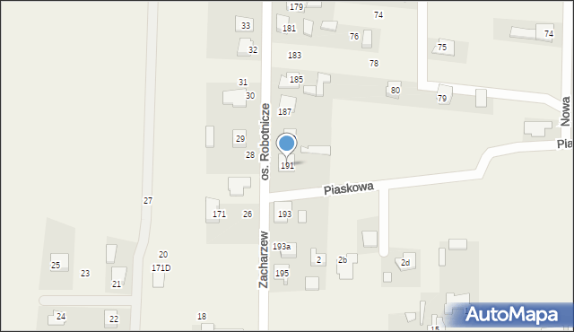 Radłów, Osiedle Robotnicze, 191, mapa Radłów