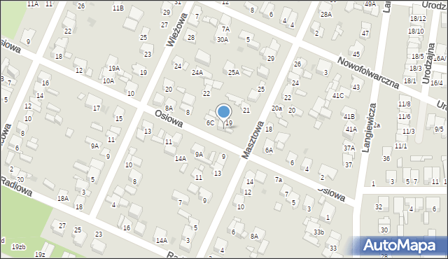 Radom, Osiowa, 6B, mapa Radomia