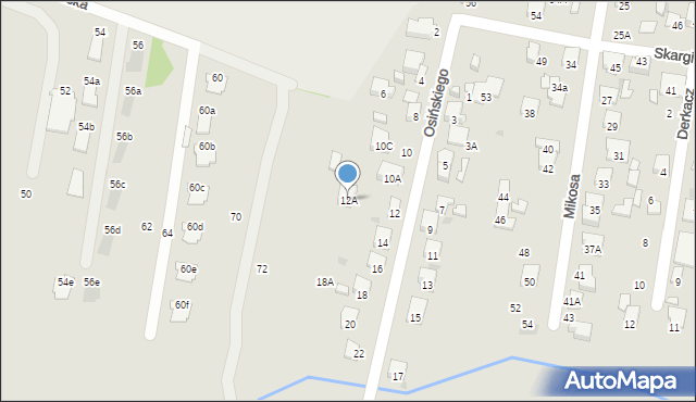 Radom, Osińskiego Michała Tadeusza, 12A, mapa Radomia