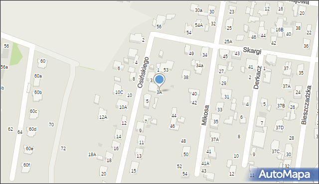 Radom, Osińskiego Michała Tadeusza, 3A, mapa Radomia