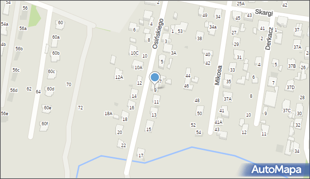 Radom, Osińskiego Michała Tadeusza, 9, mapa Radomia