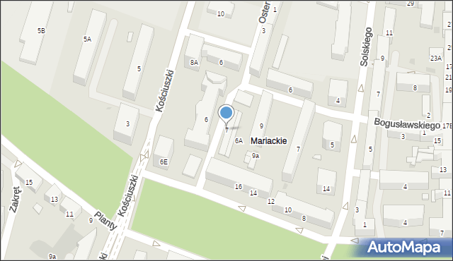 Radom, Osterwy Juliusza, 7, mapa Radomia