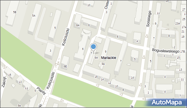 Radom, Osterwy Juliusza, 7a, mapa Radomia