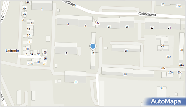 Radom, Osiedlowa, 12, mapa Radomia