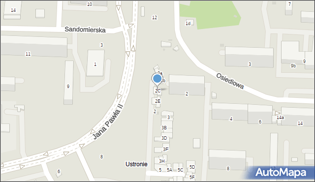 Radom, Osiedlowa, 2C, mapa Radomia