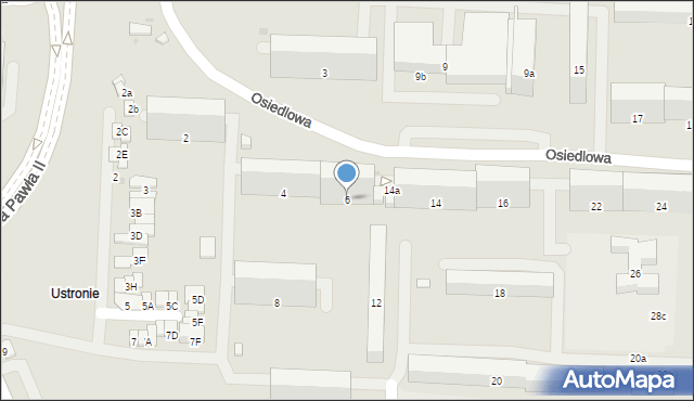 Radom, Osiedlowa, 6, mapa Radomia
