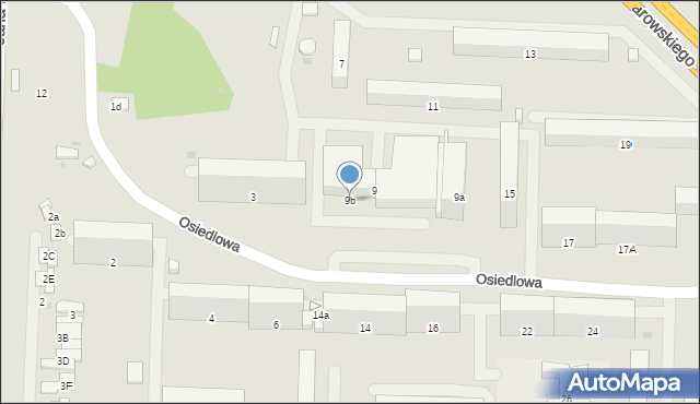 Radom, Osiedlowa, 9b, mapa Radomia