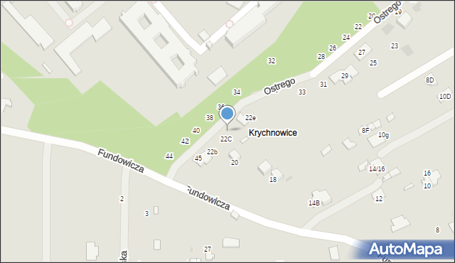 Radom, Ostrego, por., 41, mapa Radomia