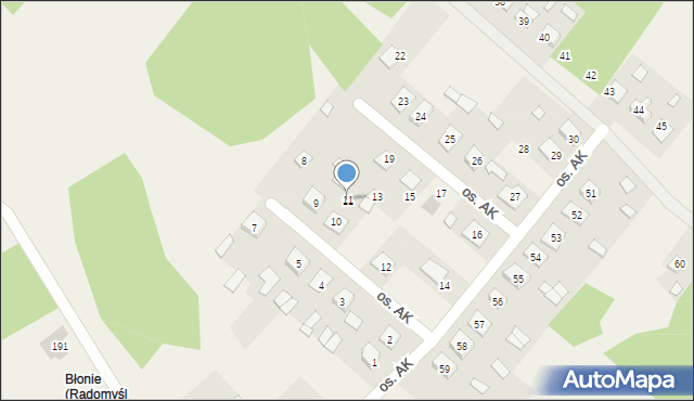 Radomyśl nad Sanem, Osiedle Armii Krajowej, 11, mapa Radomyśl nad Sanem