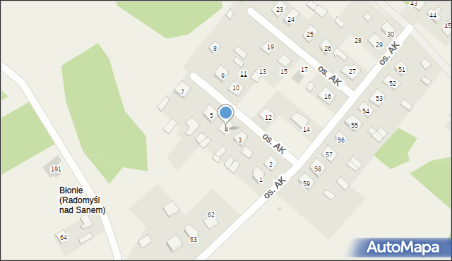 Radomyśl nad Sanem, Osiedle Armii Krajowej, 4, mapa Radomyśl nad Sanem
