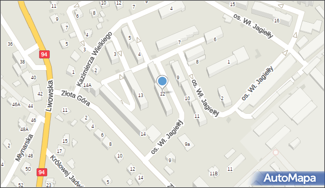 Radymno, Osiedle Króla Władysława Jagiełły, 12, mapa Radymno