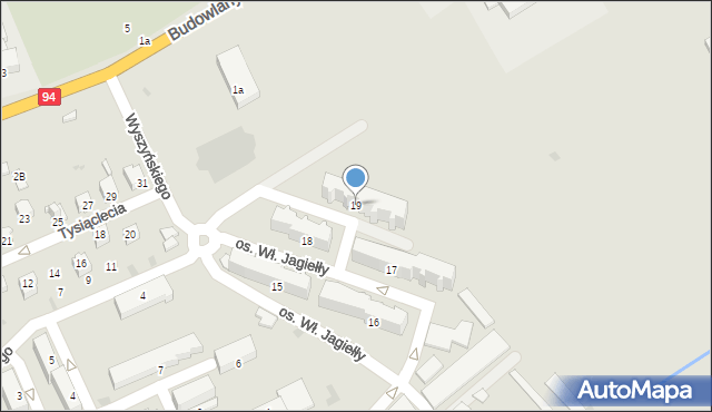 Radymno, Osiedle Króla Władysława Jagiełły, 19, mapa Radymno